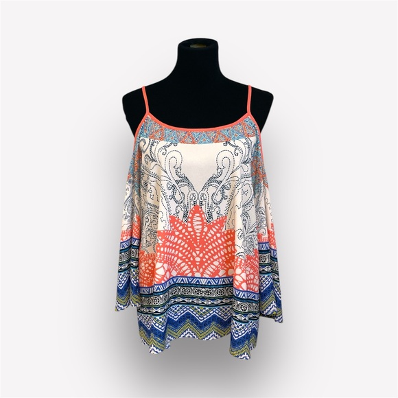 Tops - Boho Pink and White Top with Relaxed Fit